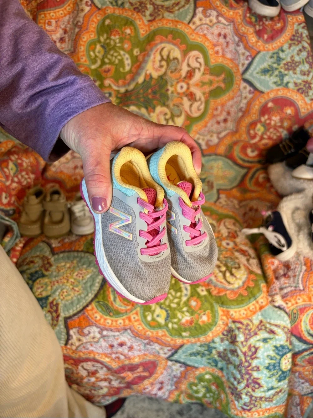 Wonder Nation Navy and White Baby Lace-Up Sneakers and New Balance multi colored